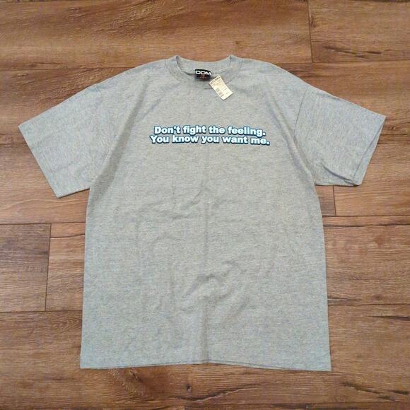 VTG ODM Don't Fight The Feeling Adult Large Shirt Joke Skater Punk Grunge Y2K - Picture 1 of 6